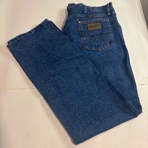 Wrangler Men's Blue Denim Jeans 36x32 George Strait Boot Stone 1013MGSHD